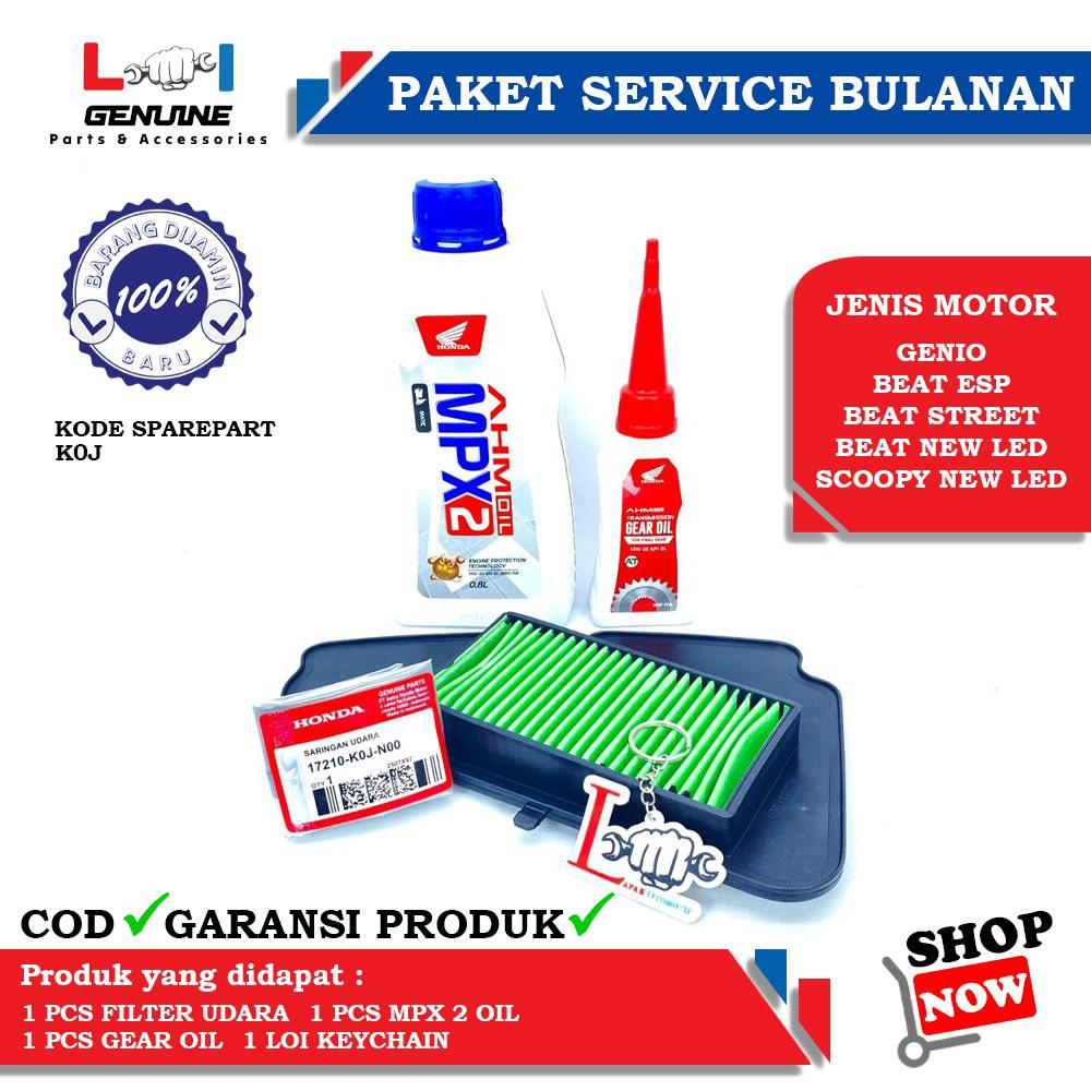 -LOI- PAKET SERVICE BULANAN MPX 2 / SPX 2 FILTER UDARA GENIO , BEAT STREET NEW , SCOOPY NEW LED , BEAT NEW LED
