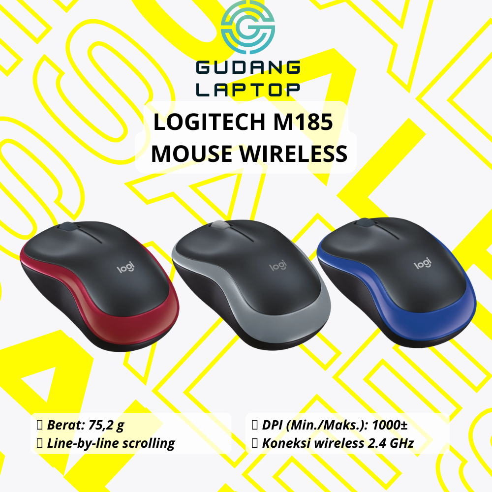 PROMO MOUSE LOGITECH M185 MOUSE WIRELESS BERGARANSI