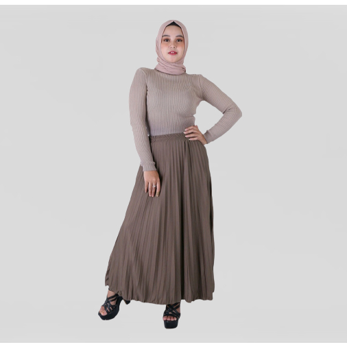ROK PLISKET ( GRADE A ) PREMIUM Bawahan Wanita Rok Plisket Panjang Polos Model Kekinian