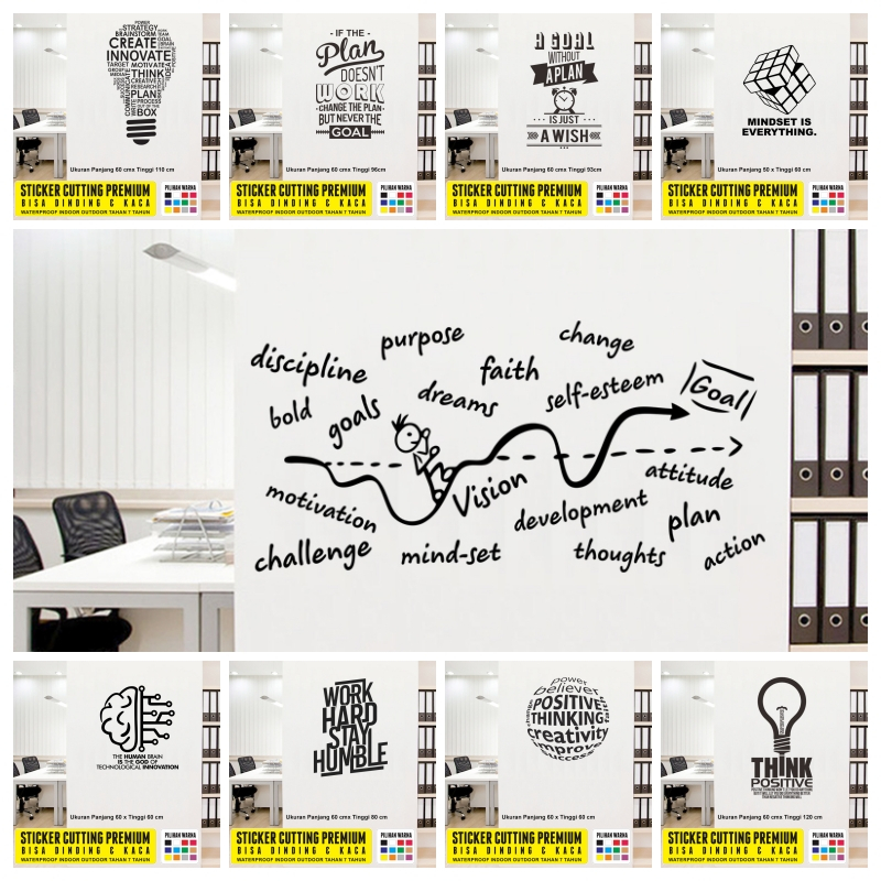 Stiker Motivasi Dinding Kantor dan Kaca Ruang Kerja Quotes Kata Kata Cutting Sticker