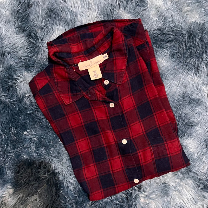 [BACA DESKRIPSI BOX] Preloved HnM Kemeja Flanel Kotak-kotak
