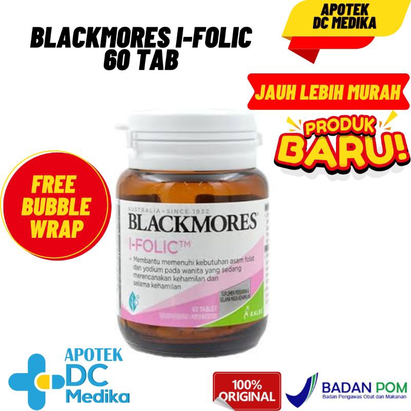 BLACKMORES I-FOLIC 60 TAB / PROMIL / I FOLIC / BLACK MORES / BUMIL / VITAMIN / ASAM FOLAT / FOLATE