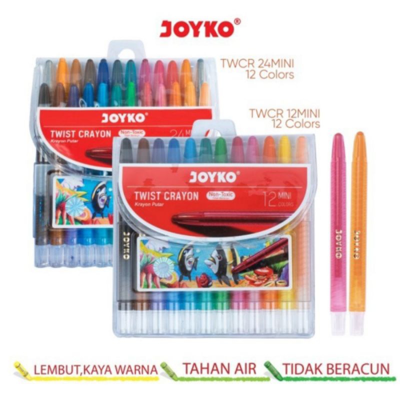 

Crayon Putar 12 mini/Twist Crayon Joyko 12 warna mini