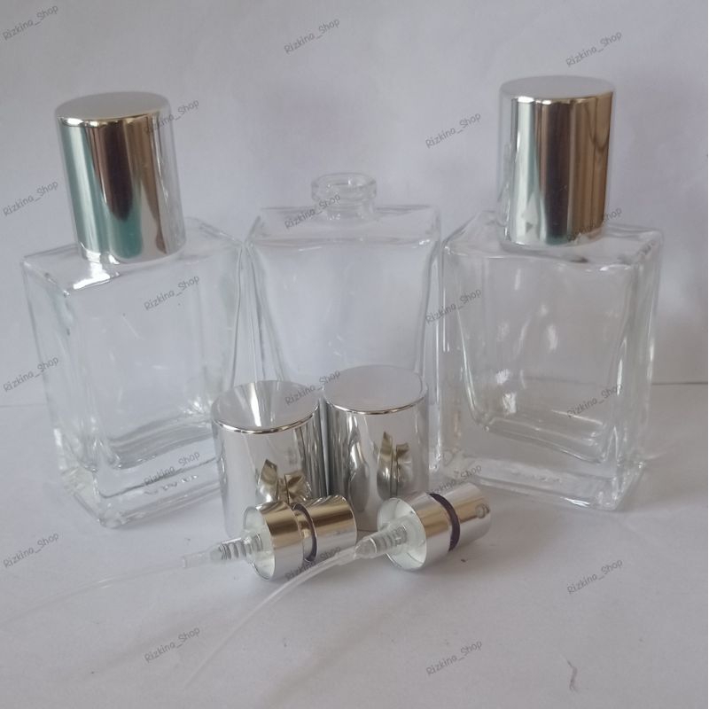 Botol hermes 30ml tutup silver model PRESS