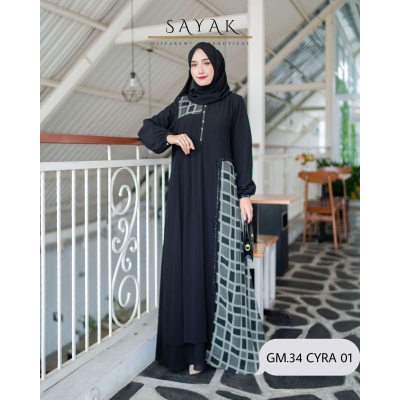 GAMIS GM.34 CYRA 01 ORIGINAL by SAYAK /  GAMIS CYRA SAYAKPIK ORI  /   GAMIS ABAYA SAYAK SUPPORTED LU