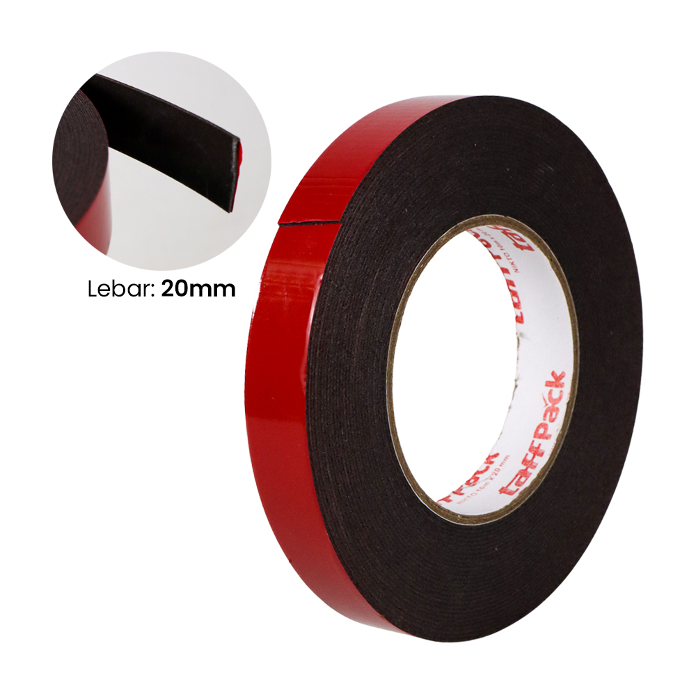 TaffPACK Lakban Double Tape Foam 20 mm x 10 Meter - Red