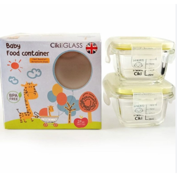 Ciki Glass Baby Food Container / Tempat Makan Bayi Kaca