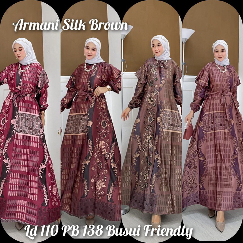 Raflesia Silky Dress - Premium Gamis Wanita Motif Terbaru Bahan Dior Silk seperti bahan Maxmara Lux 
