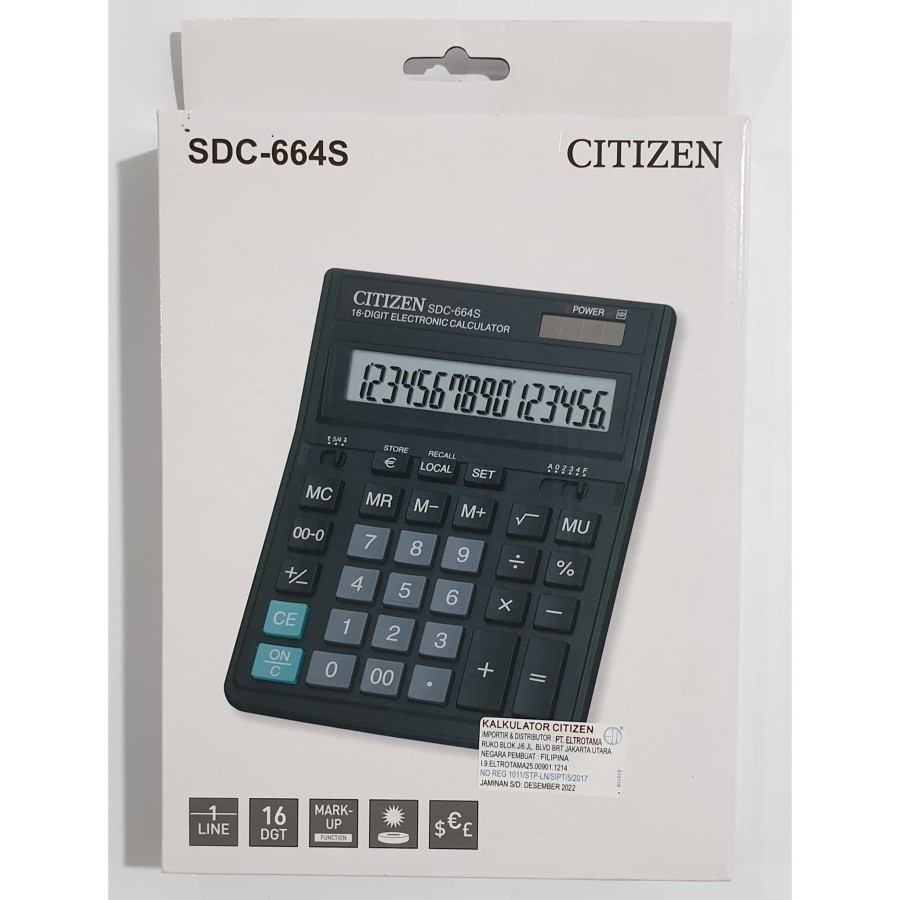 Calculator / Kalkulator Citizen SDC-664S / SDC-664 S / 16 Digit