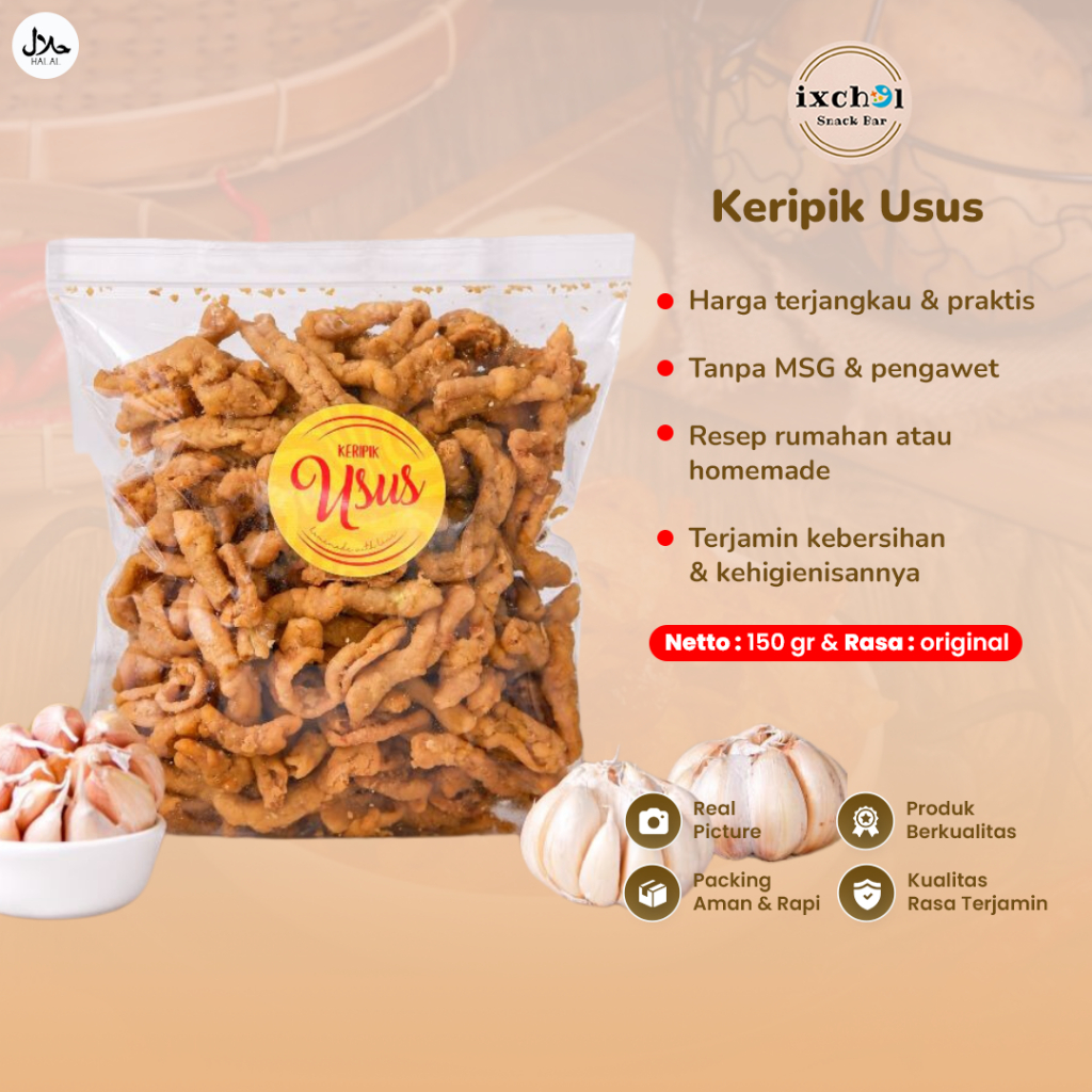 

Keripik Usus Kemasan 100Gr Makanan Cemilan Kripik Homemade