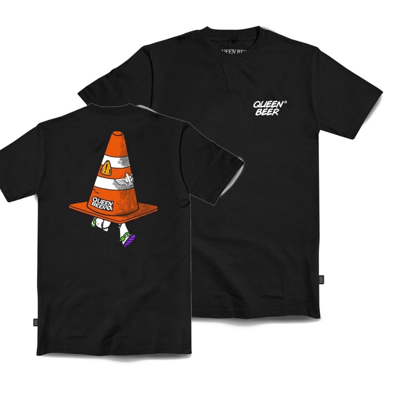T-shirt kaos disro pria premium Queen Beer hitam lengan pendek