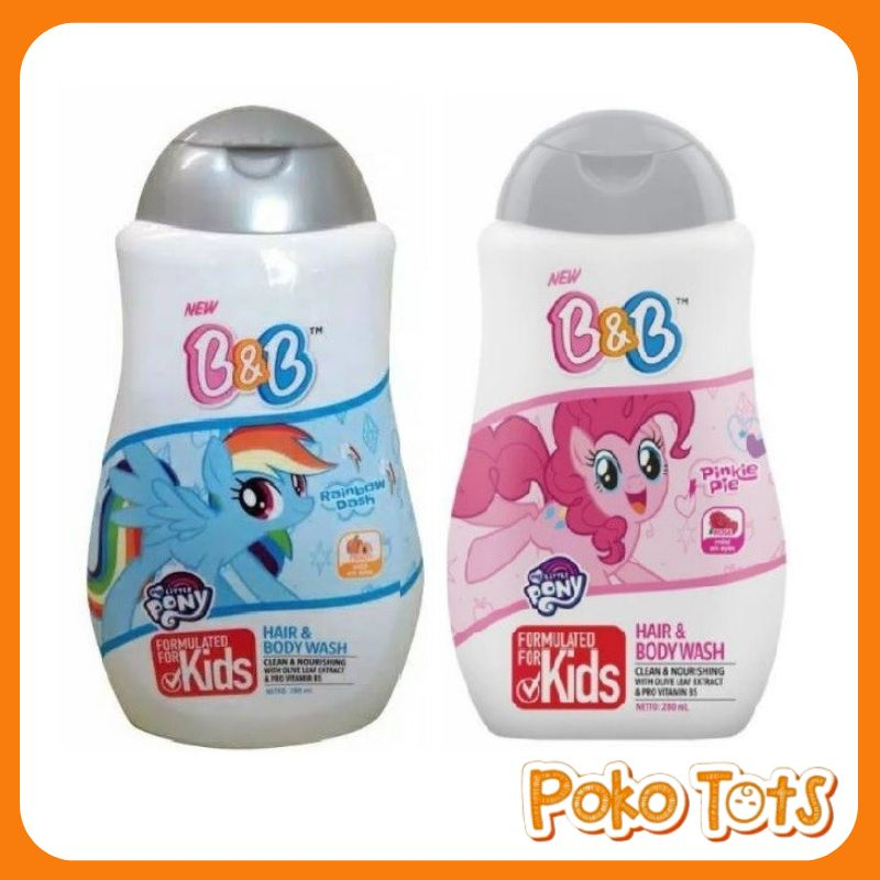 B&amp;B Kids Hair and Body Wash My Little Pony 280ml Shampo &amp; Sabun Cair Anak