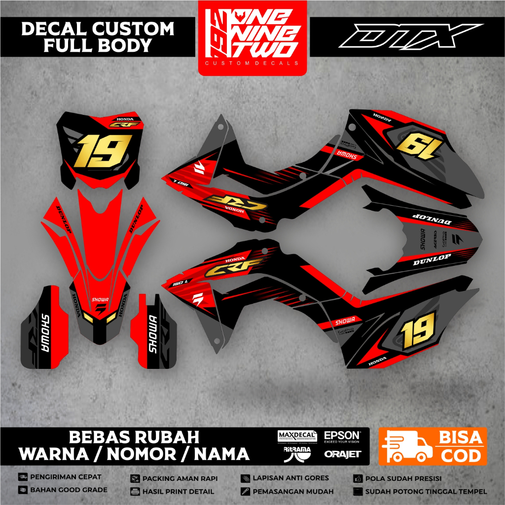 Decal Crf 150 L Hitam Abu Abu Full Body Premium