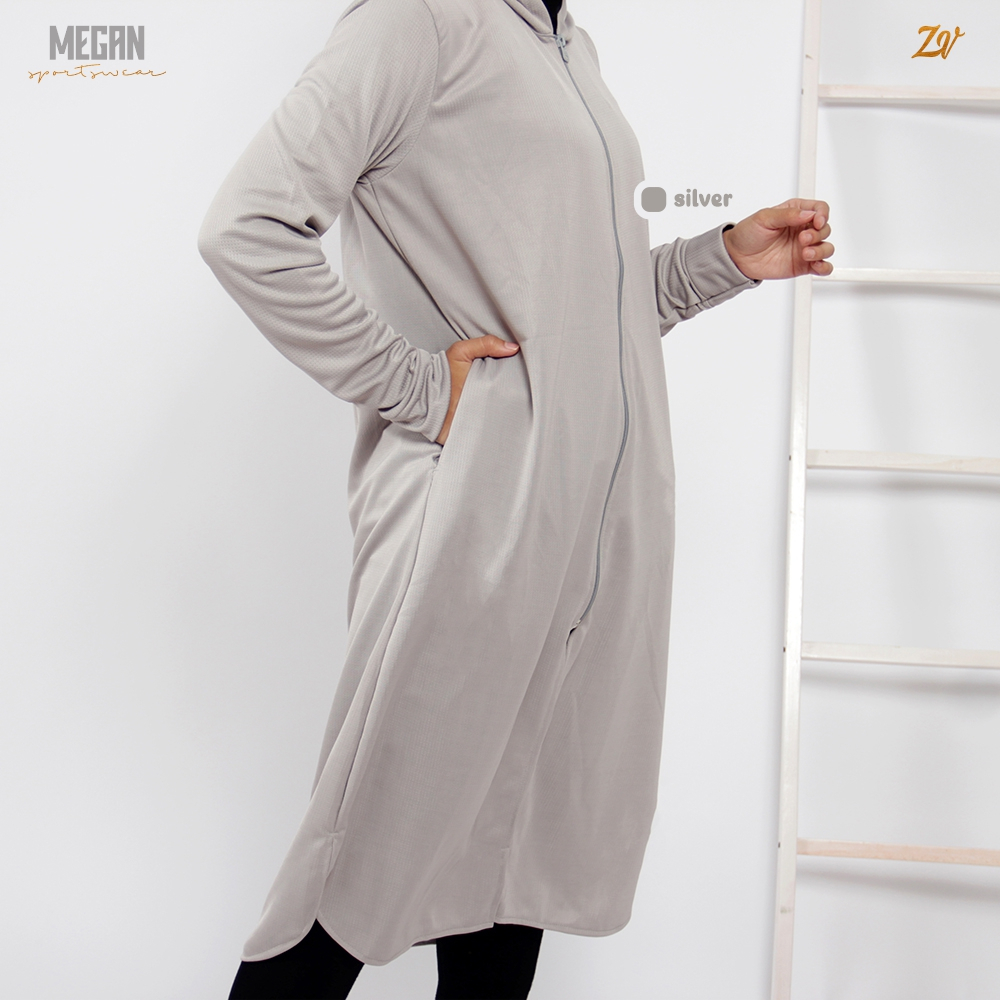 Megan Tunic Sporty l Baju Olahraga Panjang l Baju Muslimah Sporty l Sportwear By Zaneva l Jaket Olahraga