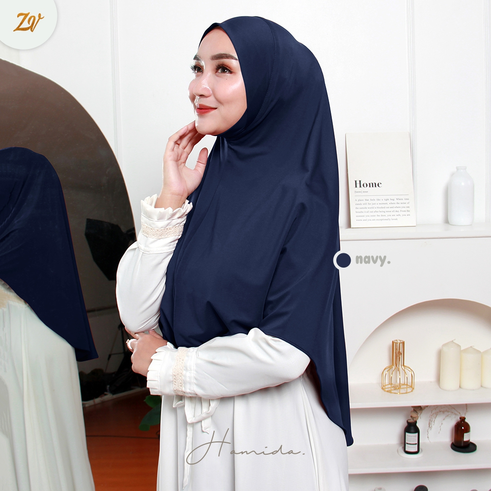 Hamida Khimar Dagu By Zaneva Hijab l Bergo Malaysia l Bergo Jersey Premium l Hijab Malaysia l Hijab Dagu l Bergo Instan Dagu l BELI 5 GRATIS 1