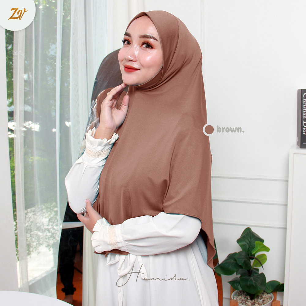 Hamida Khimar Dagu By Zaneva Hijab l Bergo Malaysia l Bergo Jersey Premium l Hijab Malaysia l Hijab Dagu l Bergo Instan Dagu l BELI 5 GRATIS 1