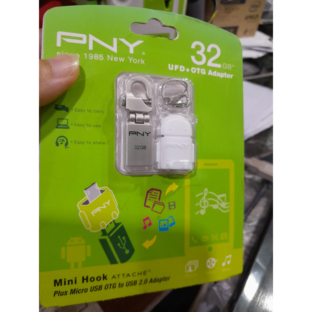 Flashdisk otg 32gb mini hook pny | usb 32gb otg pny