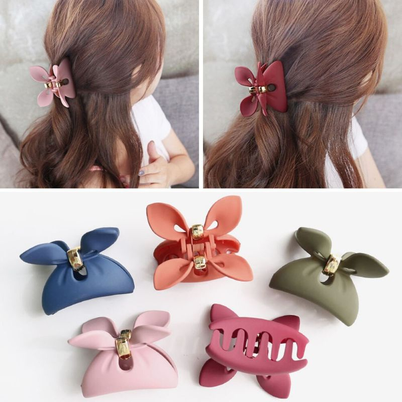 Jedai Doff 6cm PREMIUM Jepit Salon Pita Jepit Rambut Kupu Kupu Matte Rabbit Ear Hair Claw Clips