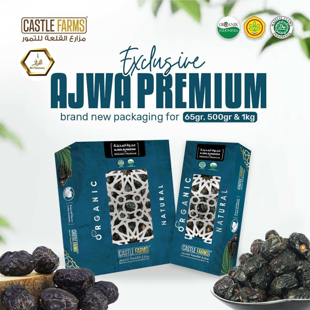 

Kurma ajwa sunnah premium jumbo 500 gram / Kurma Ajwa Super Premium 0,5 kg Original Saudi / organic castle farm 500 Gr