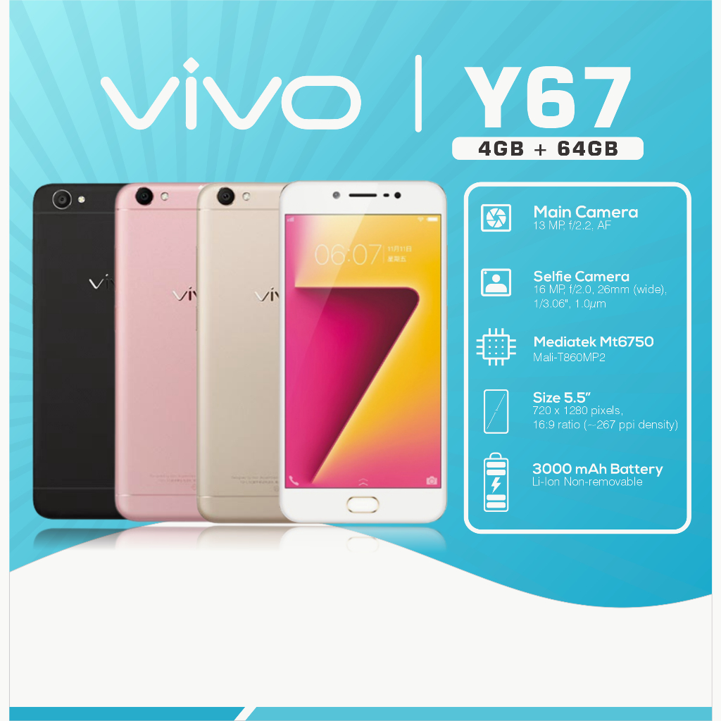 HP VIVO Y67 RAM 6/128GB 4G Smartphone Android GARANSI