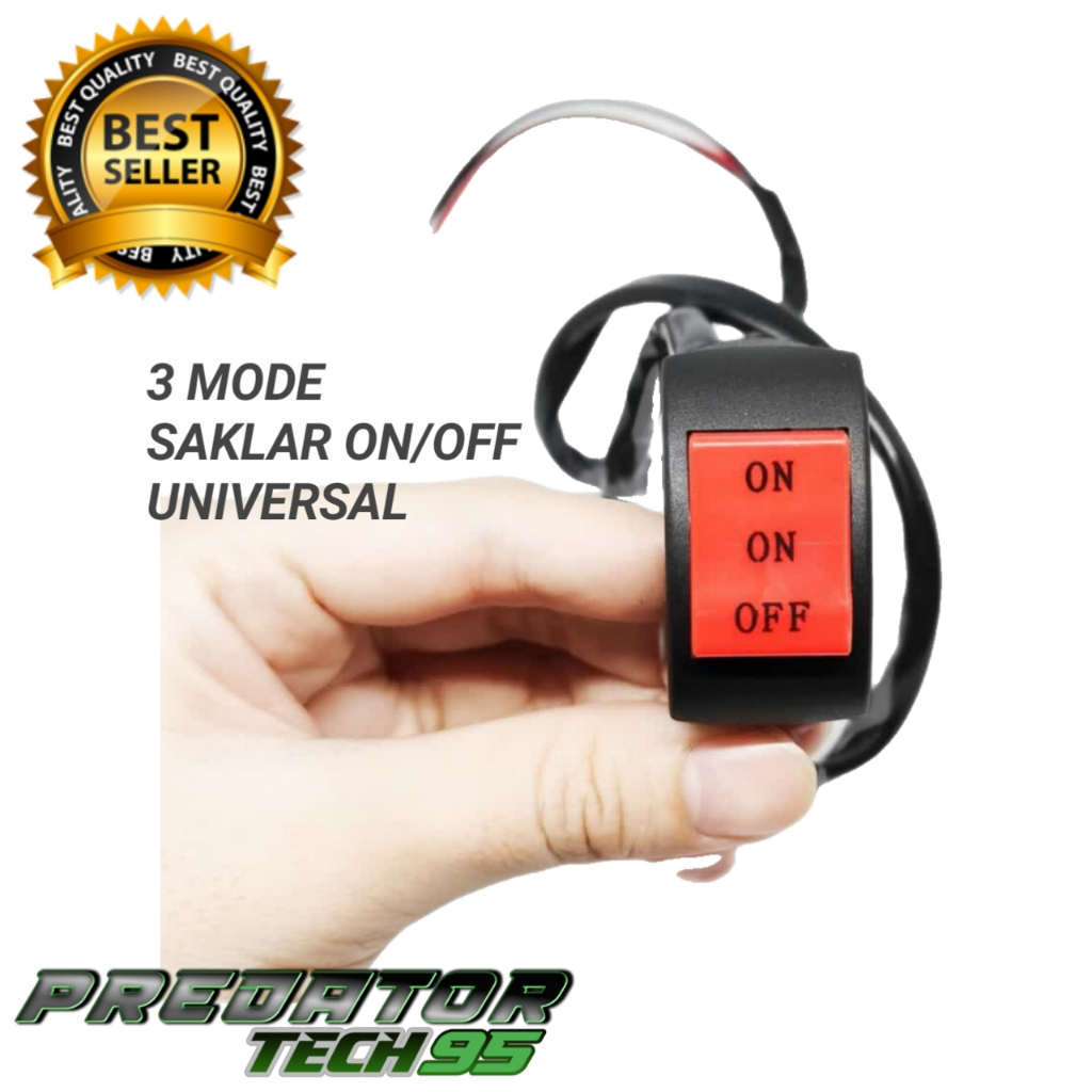 Saklar lampu ON OFF switch saklar lampu tembak sorot 3 mode Universal