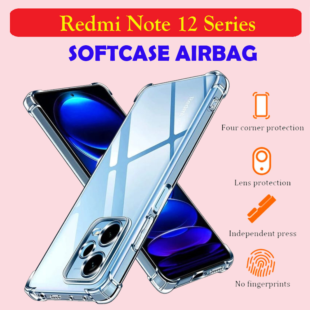 Soft Case Silikon Redmi Note 12 4G Redmi Note 12 Pro 4G Redmi Note 12 Pro 5G Redmi Note 12s Bening Transparant Airbag Anti Crack Tebal