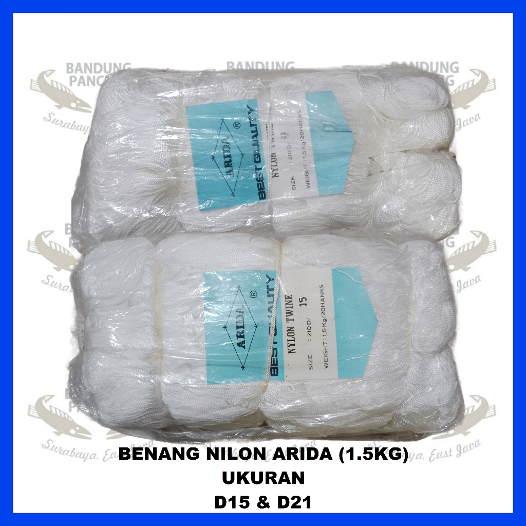 (PROMO KHUSUS) BENANG ARIDA NILON PUTIH (1,5 KG) UKURAN D15/D21