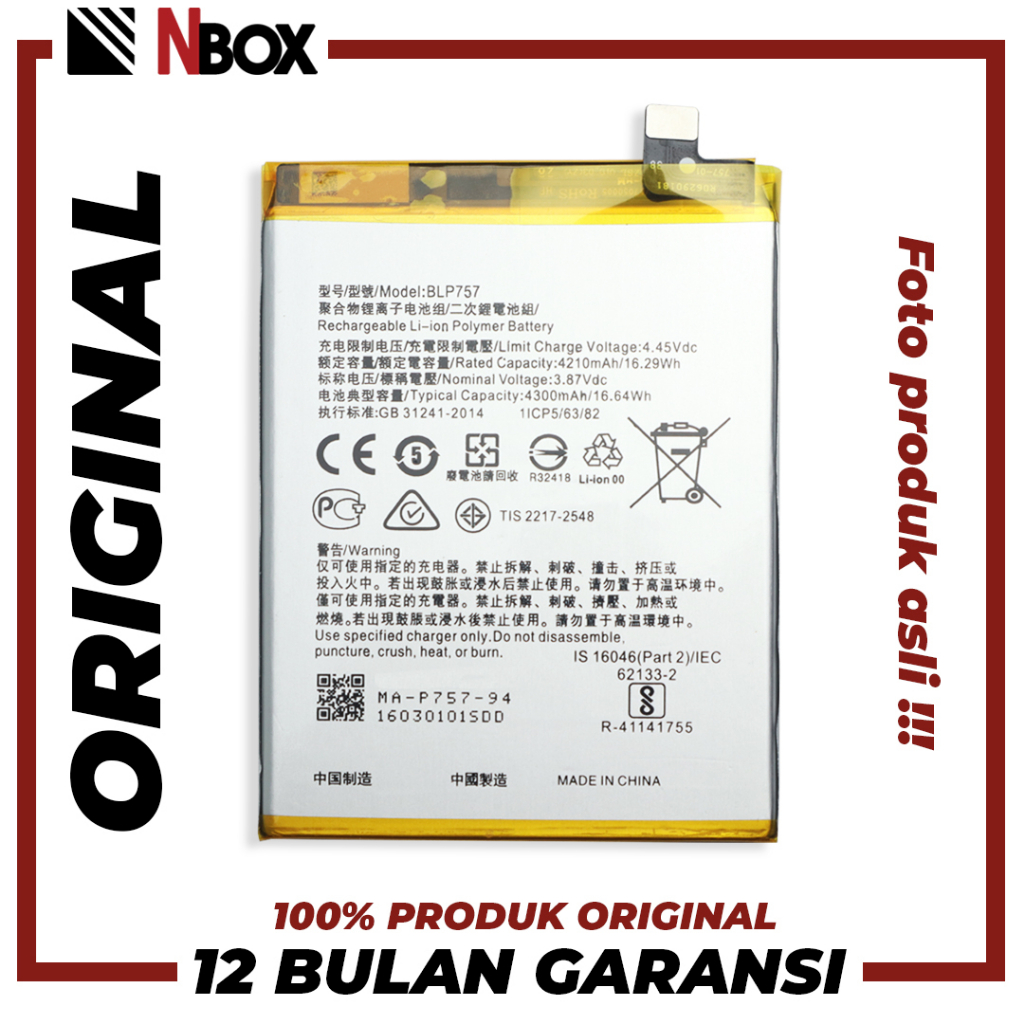 [GARANSI 100% ORIGINAL] Baterai Realme 6 / Realme 6 Pro / BLP 757 Batrai Batere Batre HP ORIGINAL