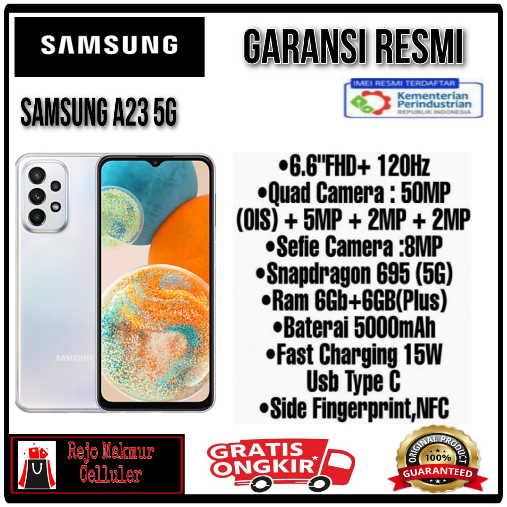 Hp Samsung A23 5G Ram 6gb Rom 128gb dan A23 Ram 6gb Rom 128gb Garansi Resmi 1 tahun new segel