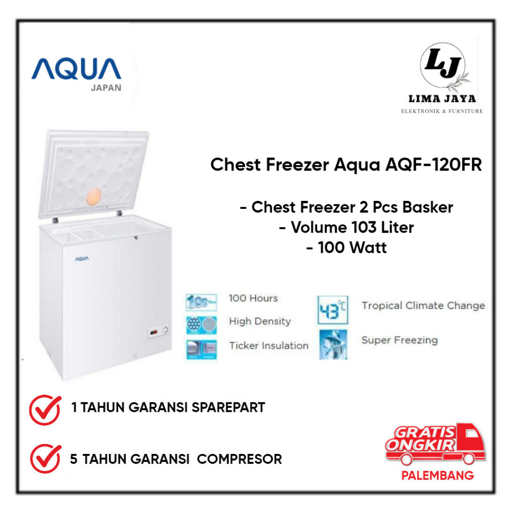 Chest Freezer Aqua AQF-120FR Freezer Box Lemari Pembeku Aqua