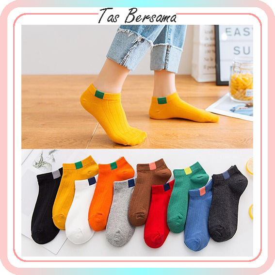 Kaos Kaki Pendek Semata Kaki Ankle Cute Short Socks Petak Kotak CUCI GUDANG