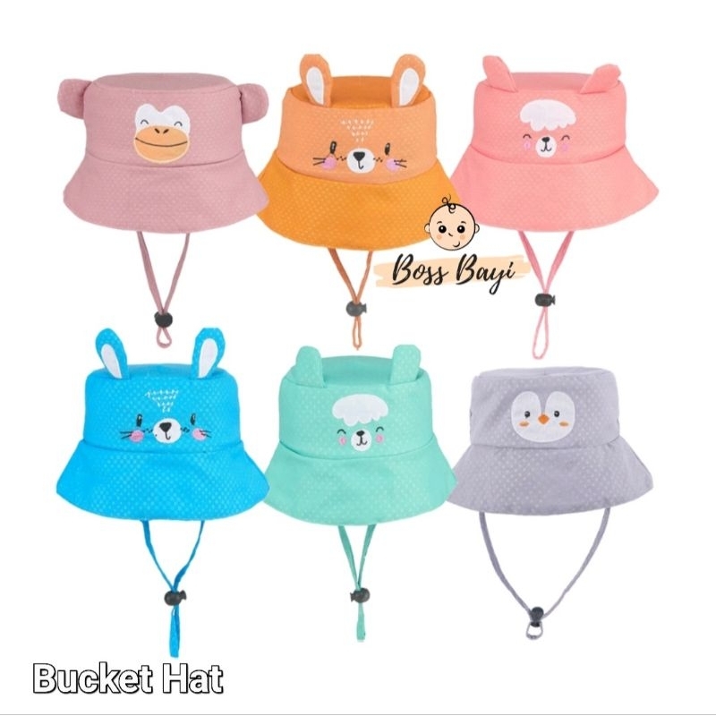 CLENCY Topi Bayi Anak / Bucket Hat Animal Bordir