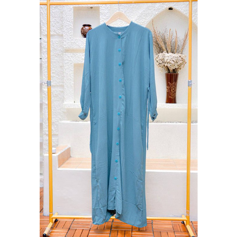 Gamis Wanita Nadifa Dress Bahan Crinkle Airflow Tali Samping Fashion Muslim