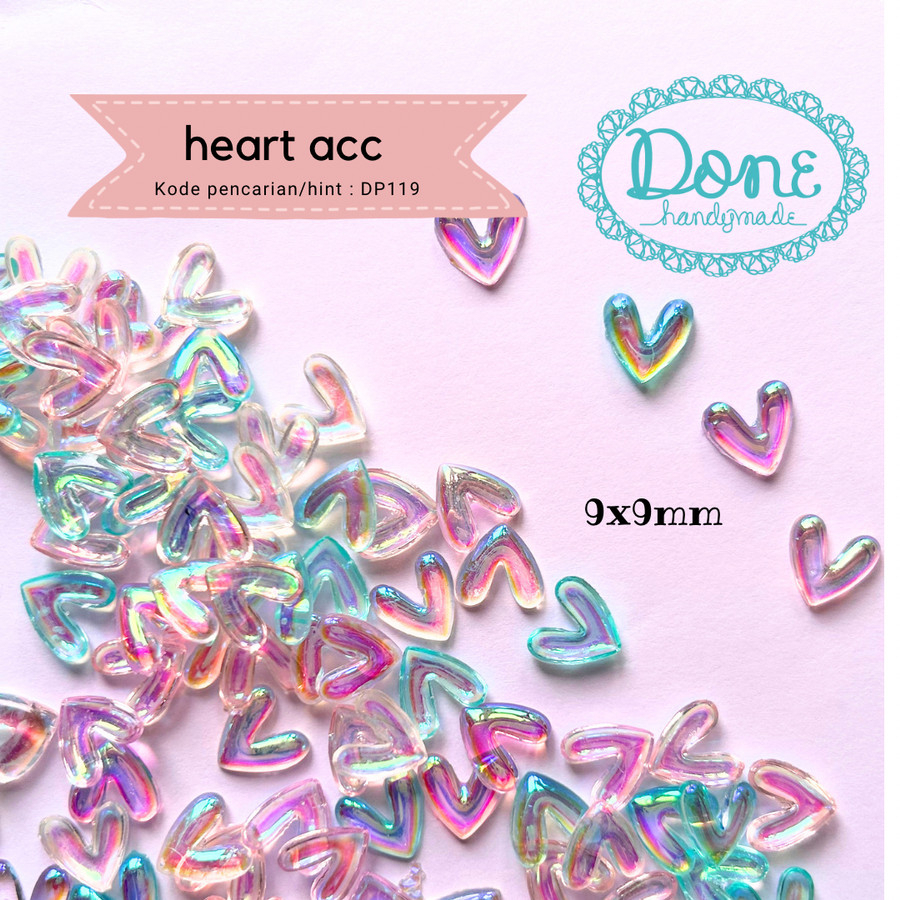 done handymade sprinkle heart deco part love shaker deco part AB DP118