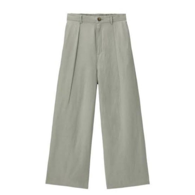 Gu linen wide pants (Model Kancing)