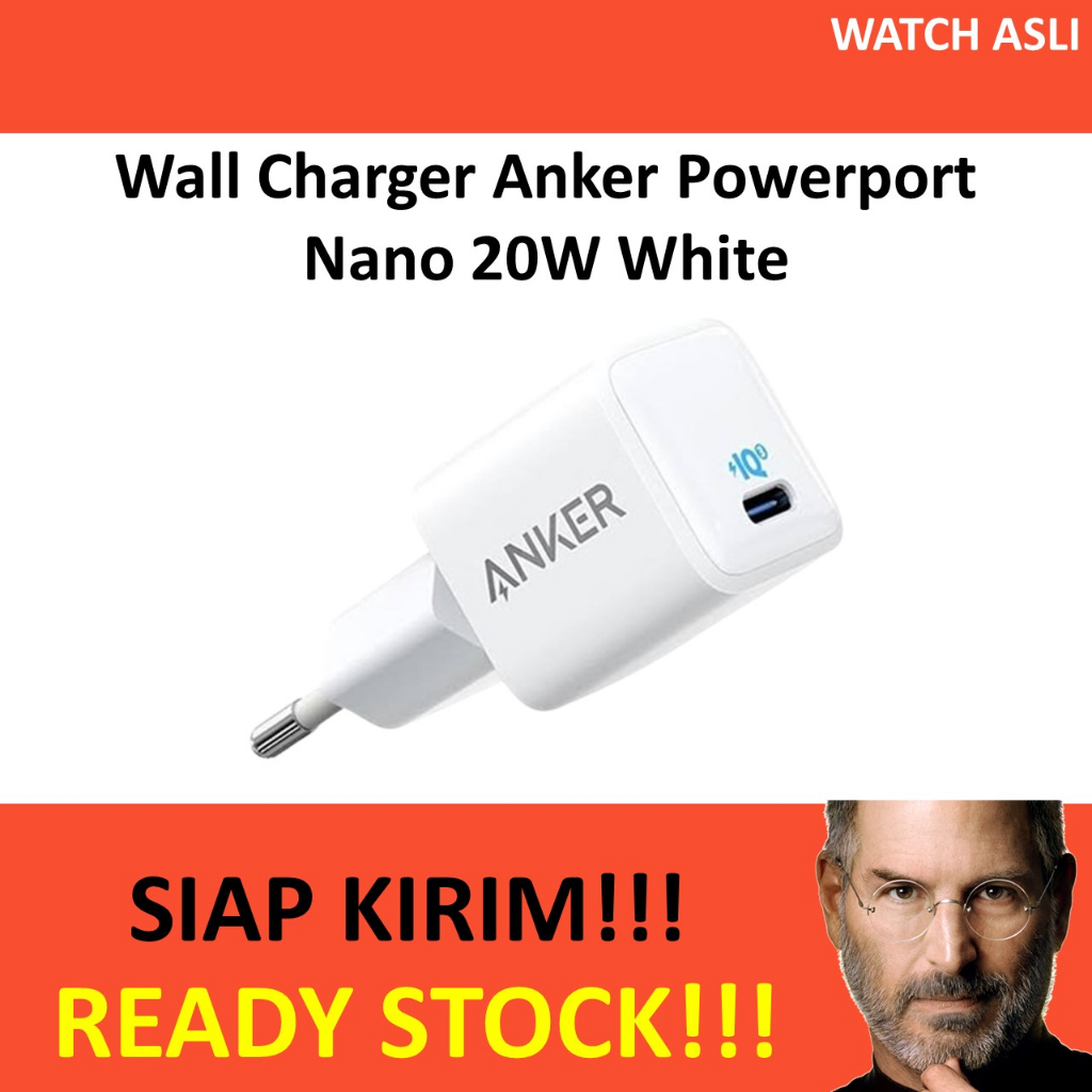 Wall Charger Anker Powerport Nano 20W White A2633 PD Garansi Resmi