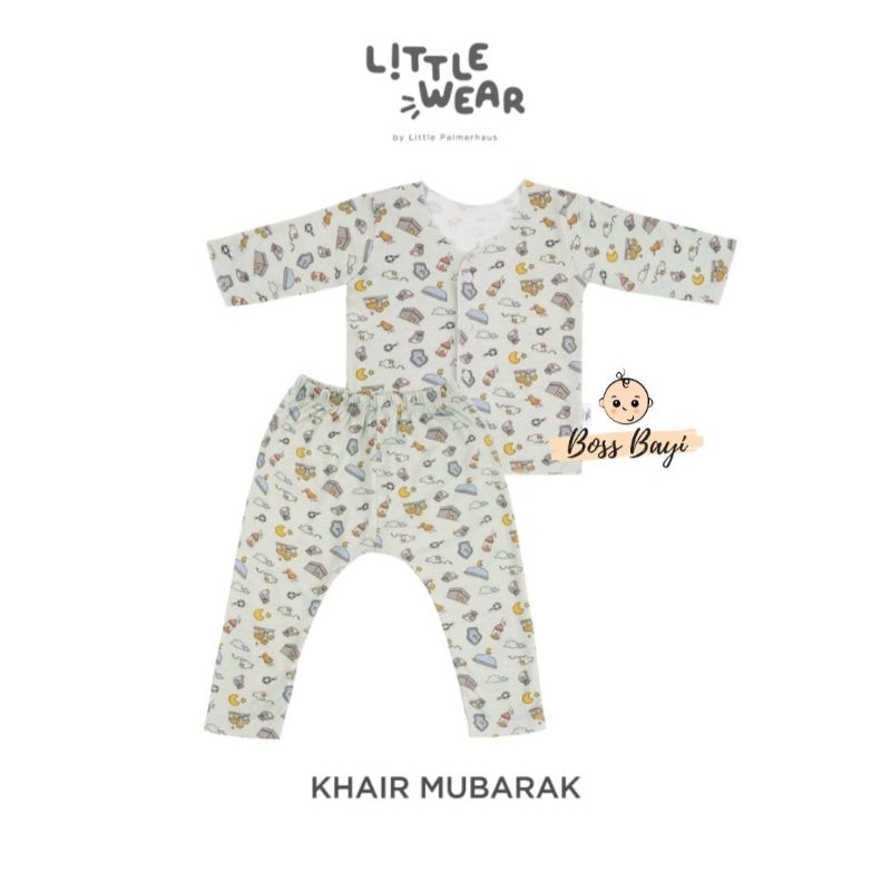 LITTLE WEAR Long Sleeve by Little Palmerhaus - Setelan Panjang Kancing Depan Bayi