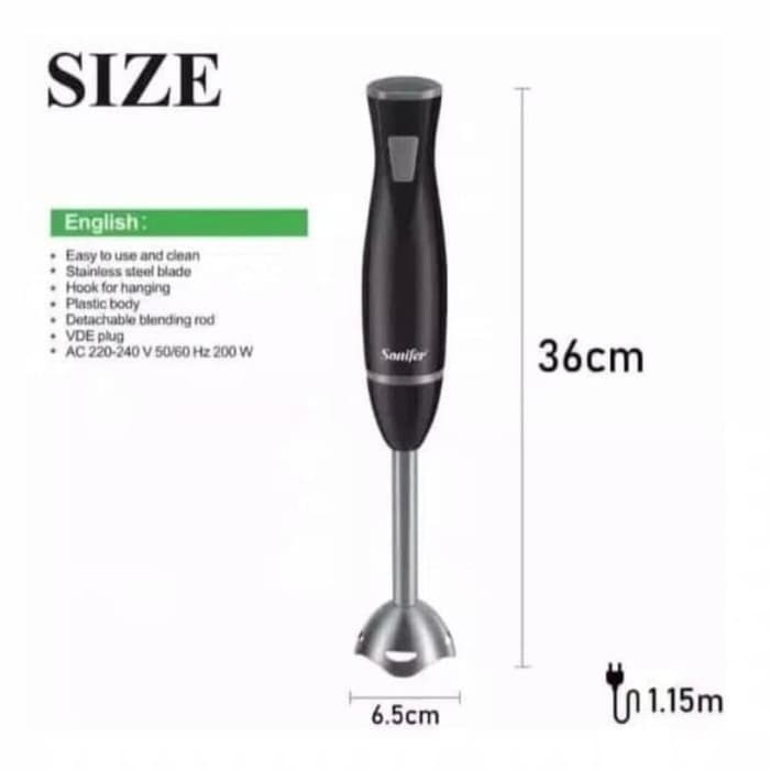 SONIFER HAND BLENDER MULTIFUNGSI BLENDER TANGAN STAINLESS