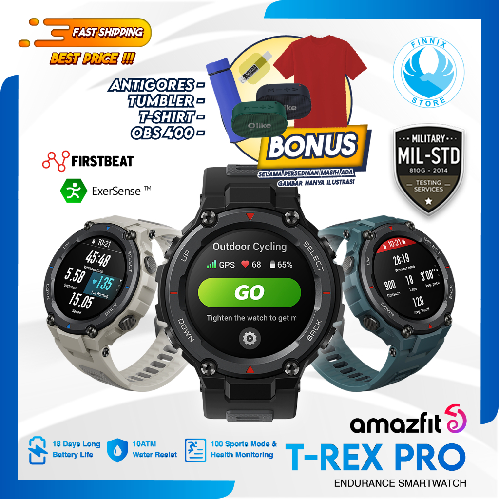 Amazfit T-Rex Pro Smartwatch - Garansi Resmi