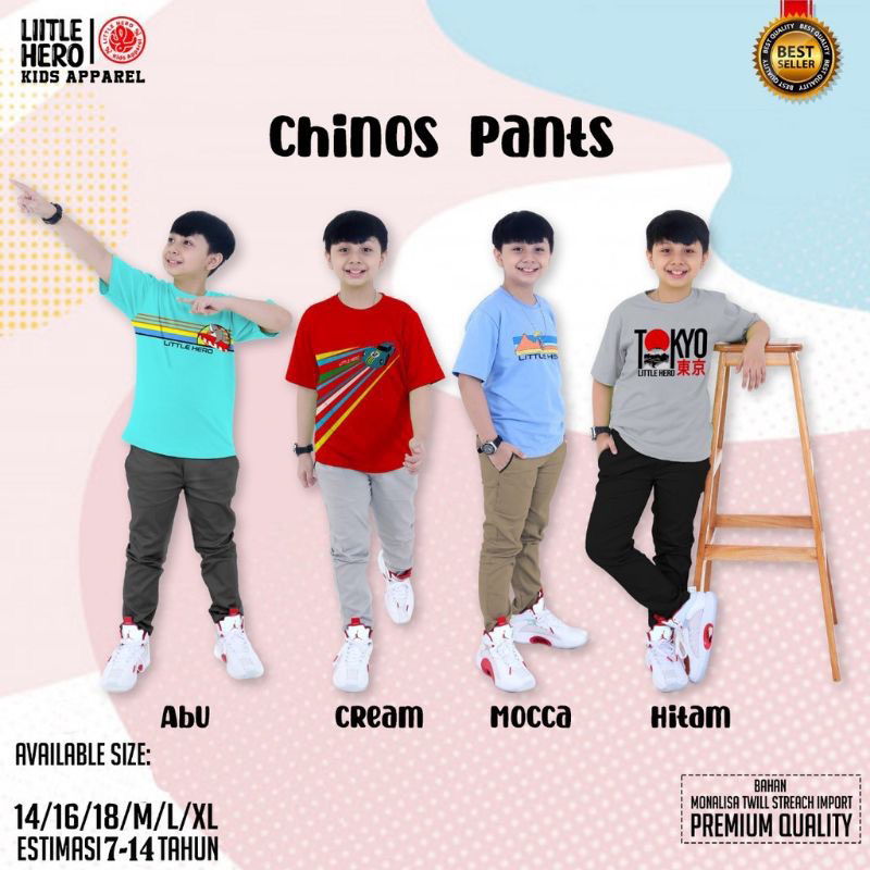 Ecer pilih warna 1-13th celana chino anak panjang laki-laki terlaris chinos slim fit