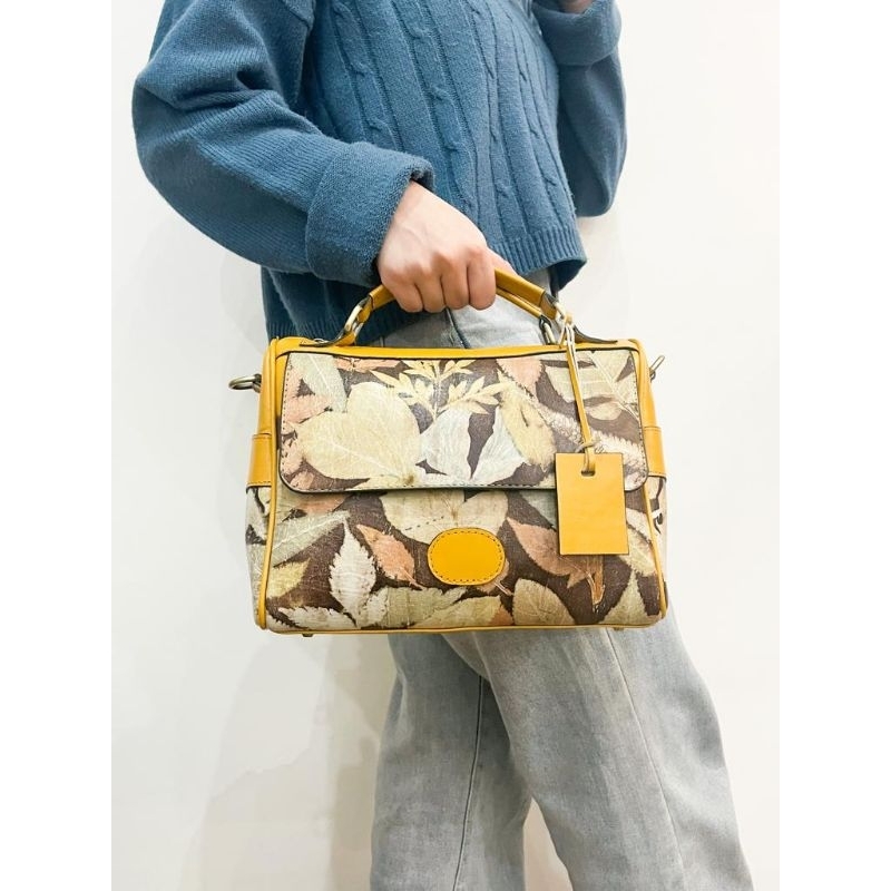 Tas kulit ecoprint Serena series tas kulit ecoprint sukaregang Garut