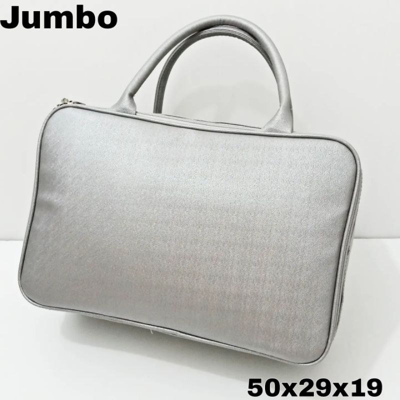 TRAVEL BAG JUMBO TAS JINJING METALIK ABU
