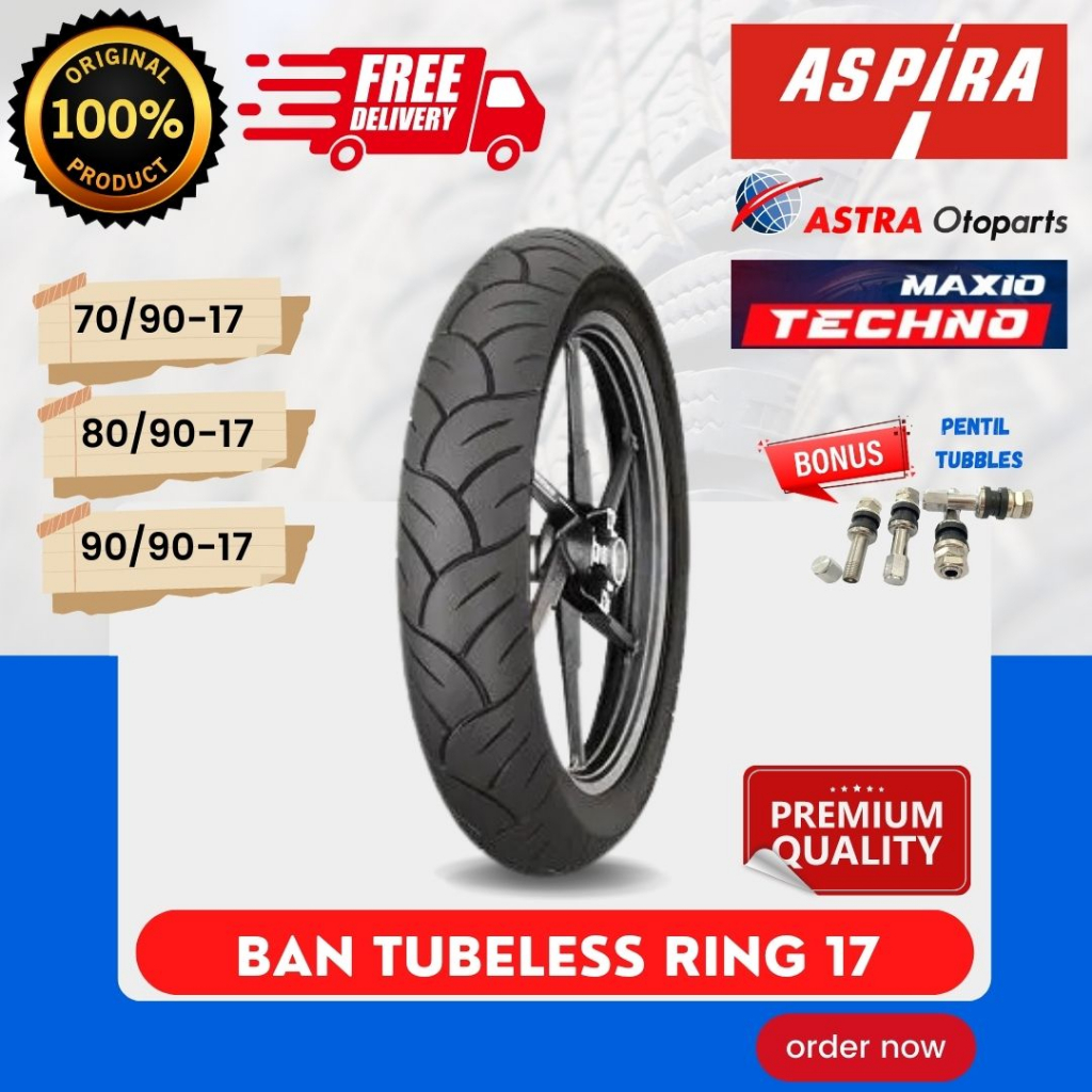 [READY COD] BAN ASPIRA TUBELESS / BAN TUBLES ASPIRA MAXIO TECHNO RING 17 / BAN LUAR ASPIRA RING 17