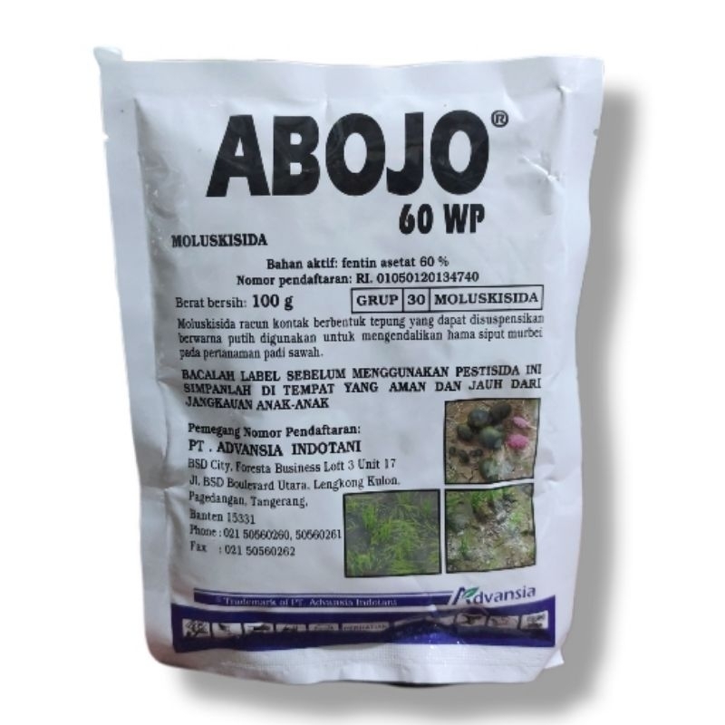 obat keong ABOJO 60wp @100gr( moluskida)