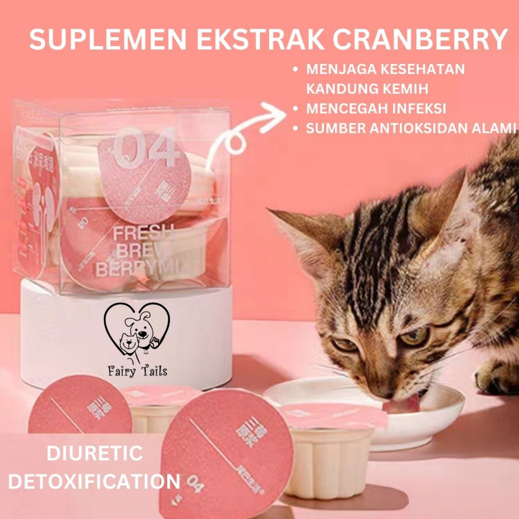 Suplemen Cairan Nutrisi NFC Untuk Kucing dari Ekstrak Susu Kambing , Salmon, Rumput Gandum, Cranberry , Biotin Untuk Vitamin Menunjang Kesehatan Anabul / Liquid Cup Supplement for Cat