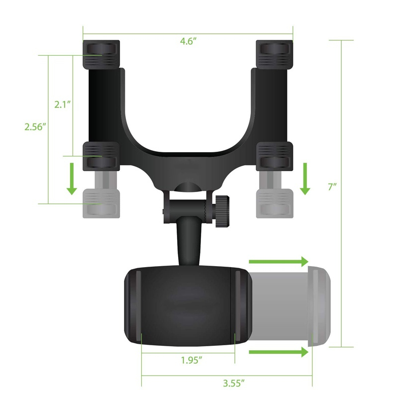 Holder Dudukan HP Pintar 270 , Dudukan Klip Putar untuk Kaca Spion Mobil Universal