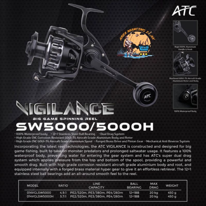 Reel ATC VIGILANCE SW Big Game Spinning Reel Sultan