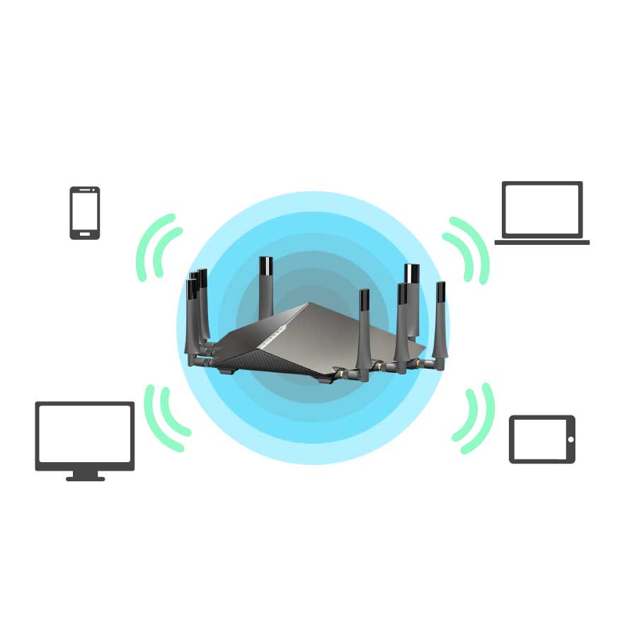 D-Link AC5300 Ultra WiFi Router Tri Band MU-MIMO 2.4/5.0GHz 8 Antena - DIR-895L - Gray