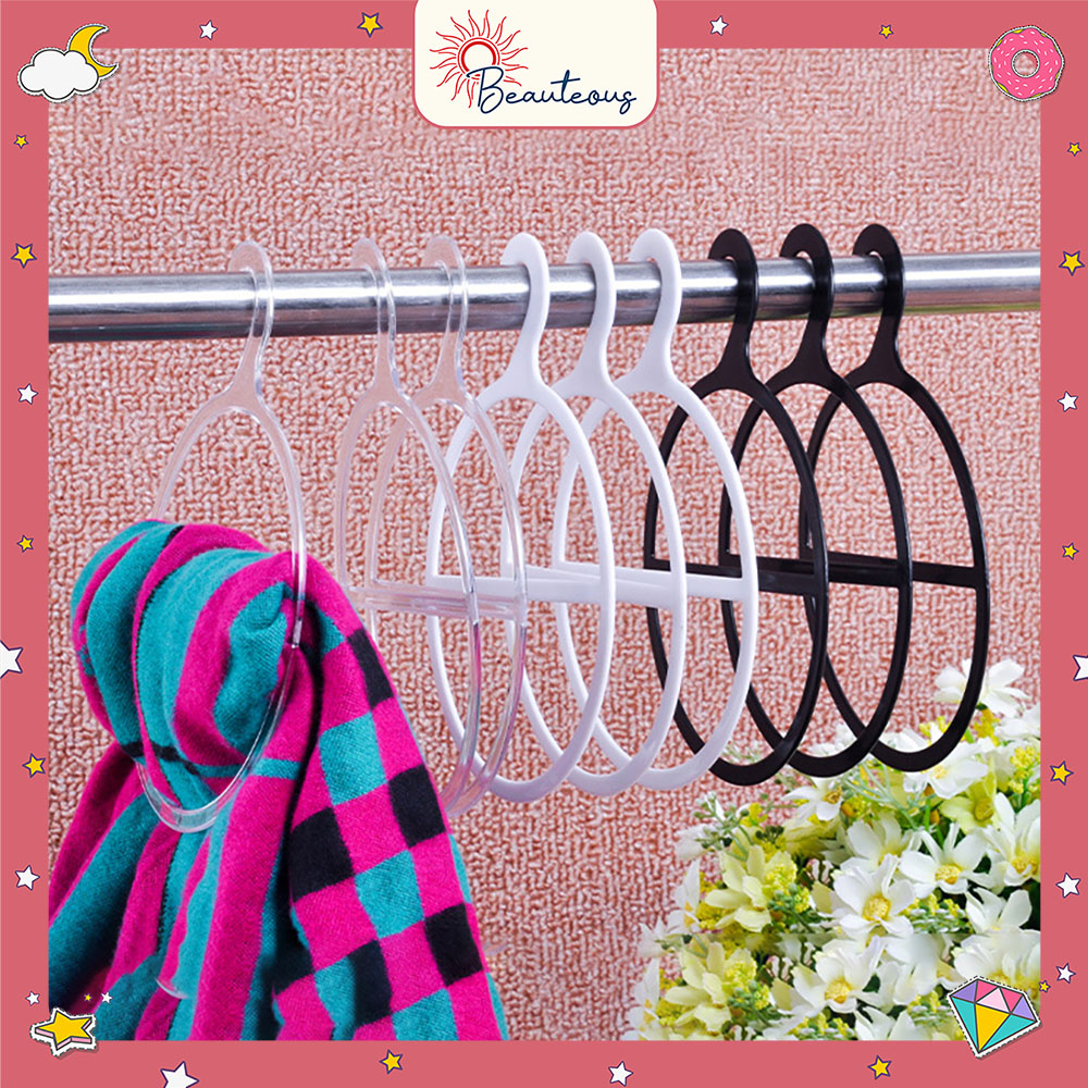 Hanger Hijab Syal Scraf Bulat Oval Display Butik Toko Hijab Jilbab Warna-warni