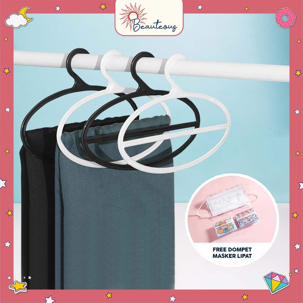 Hanger Hijab Syal Scraf Bulat Oval Display Butik Toko Hijab Jilbab Warna-warni